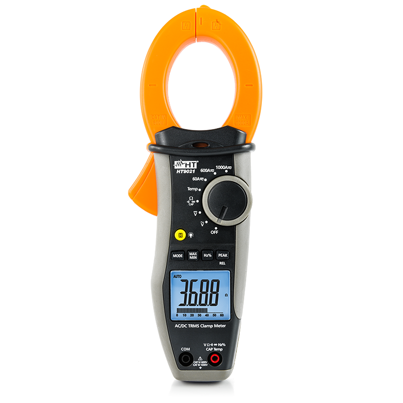 Pinza amperometrica AC/DC TRMS CAT IV con misura di temperatura